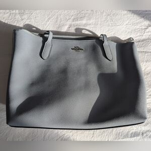 Coach Sky Blue Leather Tote Bag